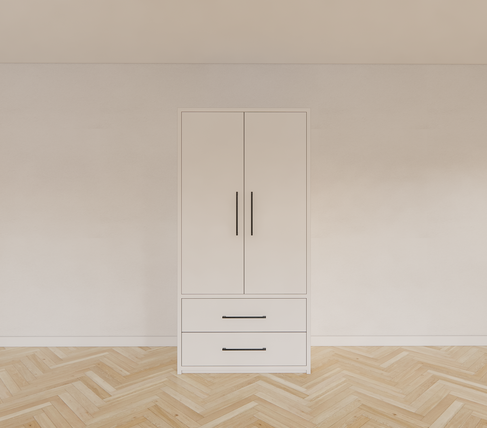 Kleiderschrank Zakyntos 01 - 100x60x200H cm - 2 Türen - 2 Schubladen