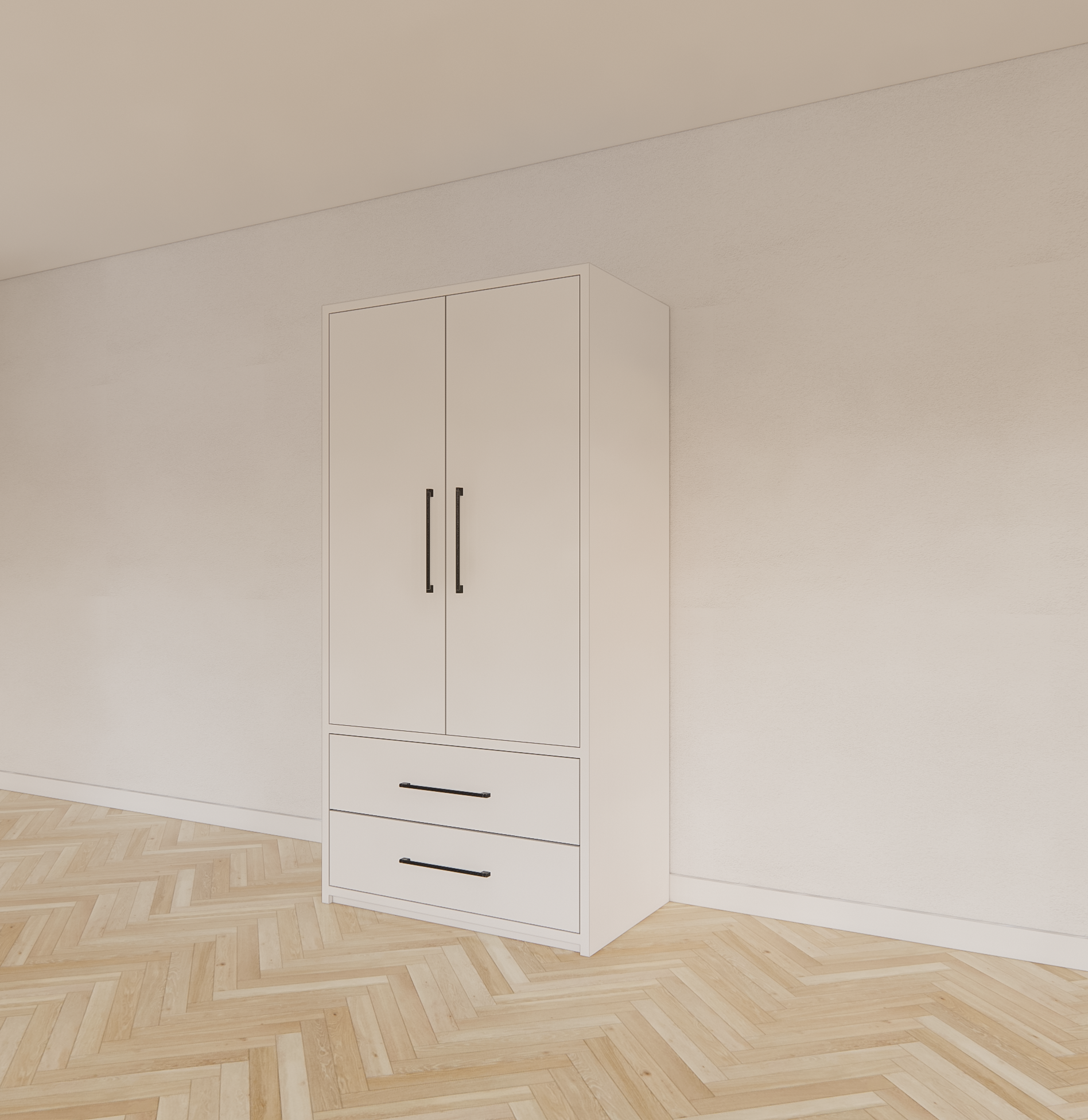 Kleiderschrank Zakyntos 02 - 120x60x200H cm - 2 Türen - 2 Schubladen