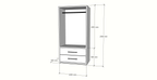 Kleiderschrank Zakyntos 01 - 100x60x200H cm - 2 Türen - 2 Schubladen