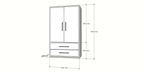 Kleiderschrank Zakyntos 02 - 120x60x200H cm - 2 Türen - 2 Schubladen