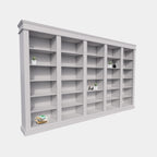 Bücherregal Queens Bibliothek - 400x40x240H cm - 25 verstellbare Einlegeböden - zerlegbar - schlichte Landhausoptik