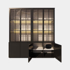 Buffet/Vitrine Gibraltar - 240x50x225H cm - Stahltüren - Standard OHNE Beleuchtung