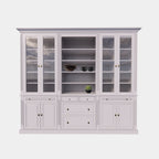 Buffetschrank Hollywood - 300x40x240H cm - Bücherregal - offenes Fach in der Mitte - verstellbare Einlegeböden - 2 ausziehbare Einlegeböden - 4 Soft-Close-Schubladen