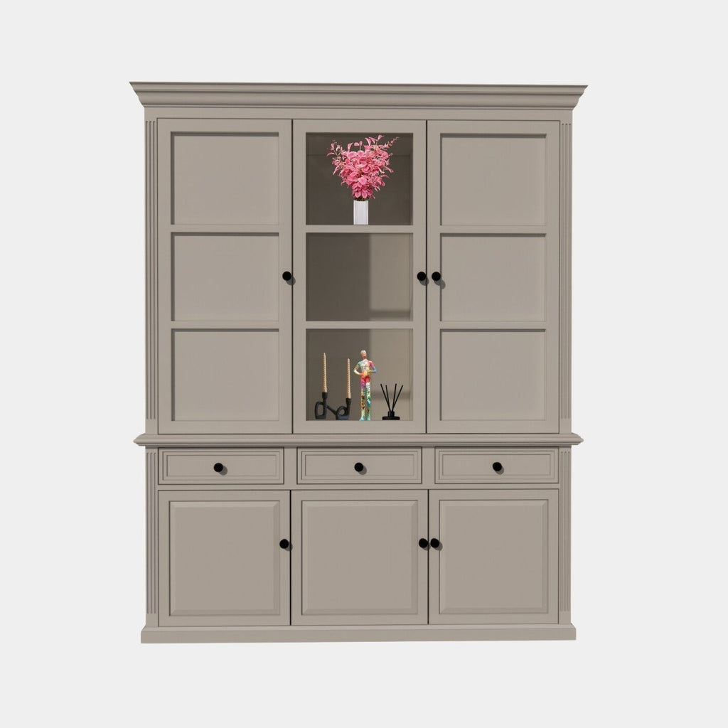 Buffetschrank Richland - 170x51x220H cm - geschlossene Türen im Oberschrank - 6 Flügeltüren - 3 Soft-Close-Schubladen - Landhausstil