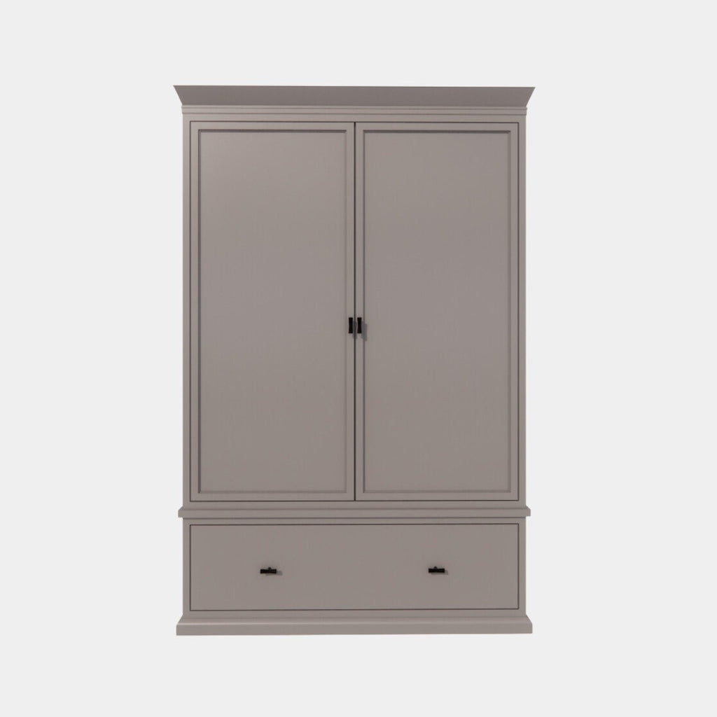 Sines Kleiderschrank - 136x60x215H cm - 2 Türen - 1 Soft-Close-Schublade - mit verstellbaren Einlegeböden hinter den Türen