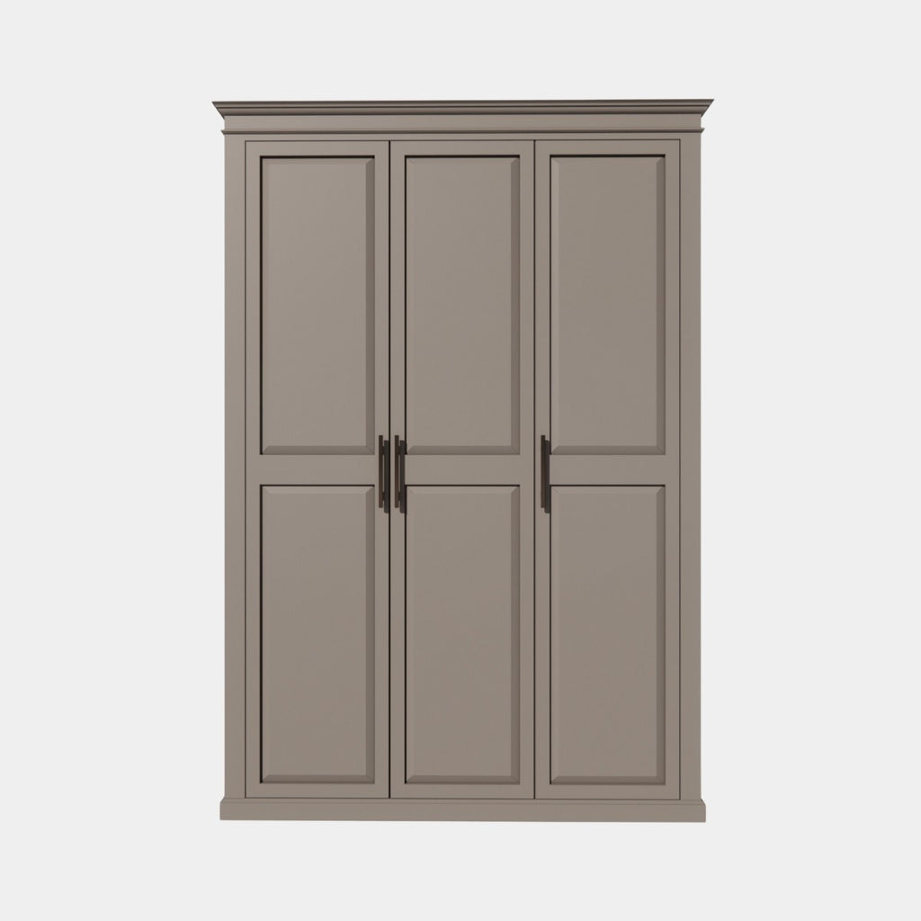 Teramo Kleiderschrank - 160x60x240H cm - 3 Türen - Kleiderstange - 3 Schubladen - Einlegeböden
