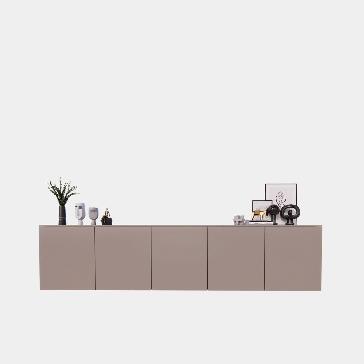 TV-Sideboard Jersey - 300x40x70H cm - schlankes Design - 5 grifflose Push-to-Open-Türen