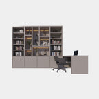 Bücherregal Bellac - 365x40x250H cm - Bücherregal/Schreibtisch - 5 cm Fachbodenstärke - verstellbare Fachböden im Regalteil