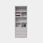 Sideboard Dallas - 90x40x230H cm - schlankes Design - offene Fächer - 3 grifflose Soft-Close-Schubladen - 5cm Fachbodenstärke