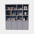Regal Florida - 200x40x220H cm - schlankes Design - 4 grifflose Türen - 5cm Fachbodenstärke