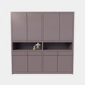 Regal Lanzarote - 240x50x240H cm - 8 Push-to-open-Türen - grifflose Türen - 4 Soft-Close-Schubladen - schlankes Design - offenes Fach in der Mitte