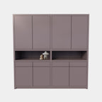 Regal Lanzarote - 240x50x240H cm - 8 Push-to-open-Türen - grifflose Türen - 4 Soft-Close-Schubladen - schlankes Design - offenes Fach in der Mitte