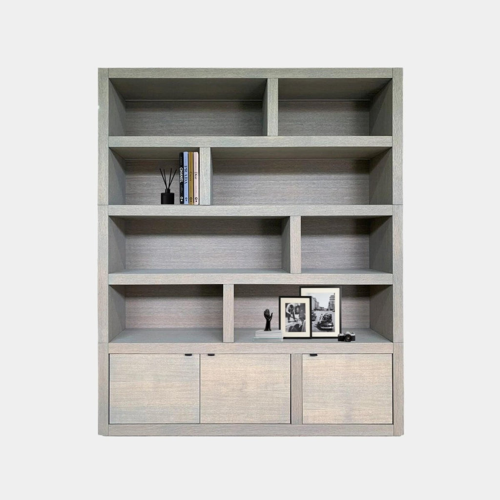 Kleiderschrank London 01 - 200x40x240H cm - Eiche - 3 geschlossene Türen - offene Fächer - schlankes Design