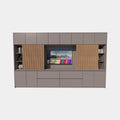TV-Fachschrank/TV-Schrank Winterberg - 400x40x240H cm - Cinewall - TV-Fach - mit Schiebetüren - 12 Push-to-open-Türen - 4 grifflose Soft-Close-Schubladen - schlankes Design - zerlegbar - 5cm Fachbodenstärke