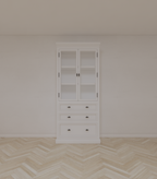 Buffetschrank Alaska - 100x48x225H cm - schwarze Griffe - 3 Soft-Close-Schubladen