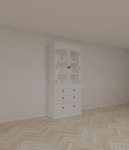 Buffetschrank Alaska - 100x48x225H cm - schwarze Griffe - 3 Soft-Close-Schubladen