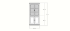 Buffetschrank Alaska 02 - 100x48x225H cm - schwarze Griffe - geschlossene Türen - 2 Glastüren