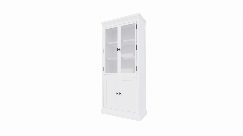 Buffetschrank Alaska 02 - 100x48x225H cm - schwarze Griffe - geschlossene Türen - 2 Glastüren