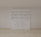 Buffetschrank Alaska 04 - 220x48x225H cm - schwarze Griffe - 2 geschlossene Türen - 6 Schubladen