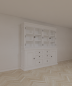 Buffetschrank Alaska 04 - 220x48x225H cm - schwarze Griffe - 2 geschlossene Türen - 6 Schubladen