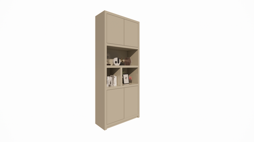 Albufeira Regal - 100x40x240H cm - 4 grifflose Push-to-Open Türen - schlankes Design - Türen im Oberschrank - 5cm Fachbodenstärke