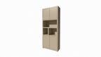 Albufeira Regal - 100x40x240H cm - 4 grifflose Push-to-Open Türen - schlankes Design - Türen im Oberschrank - 5cm Fachbodenstärke