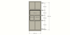 Albufeira Regal - 100x40x240H cm - 4 grifflose Push-to-Open Türen - schlankes Design - Türen im Oberschrank - 5cm Fachbodenstärke