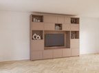 TV-Schrank Alcamo - 349x45x275Hcm - push to open Türen - unterer Unterschrank - glatte Oberfläche