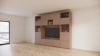 TV-Schrank Alcamo - 349x45x275Hcm - push to open Türen - unterer Unterschrank - glatte Oberfläche