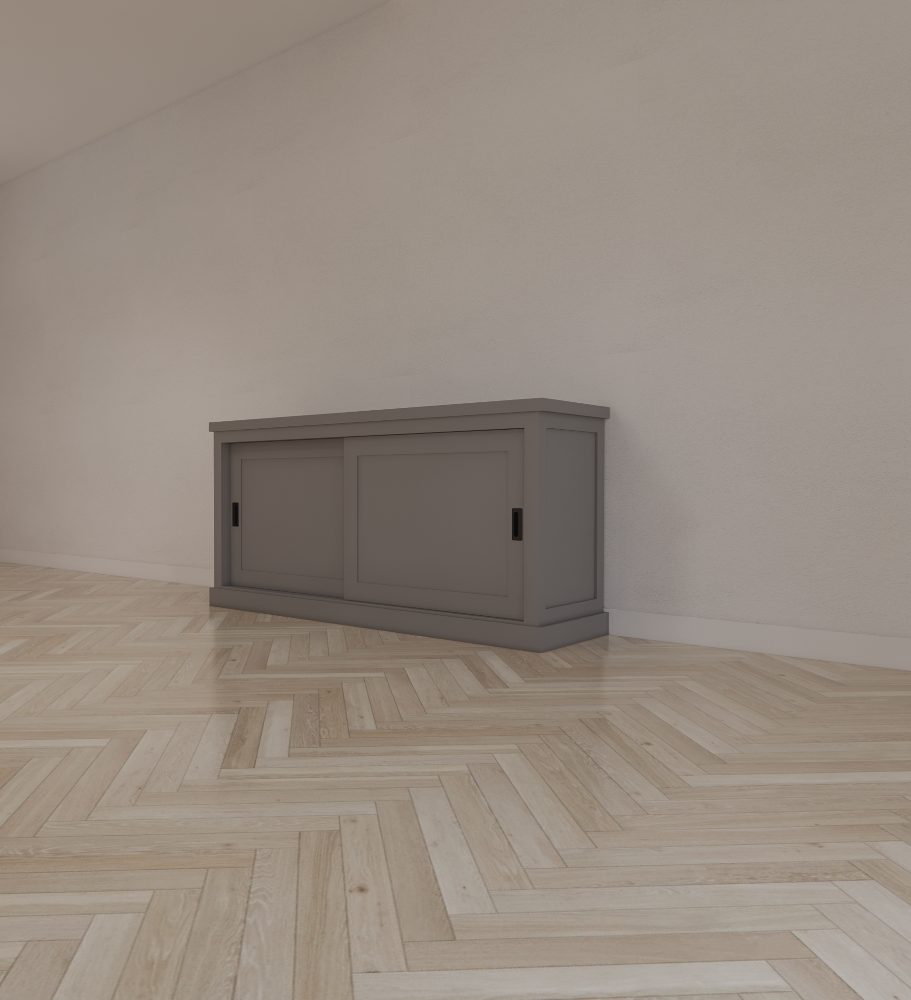 Sideboard Algarve 01 - 165x46x80H cm - 2 Schiebetüren - schlichtes Design