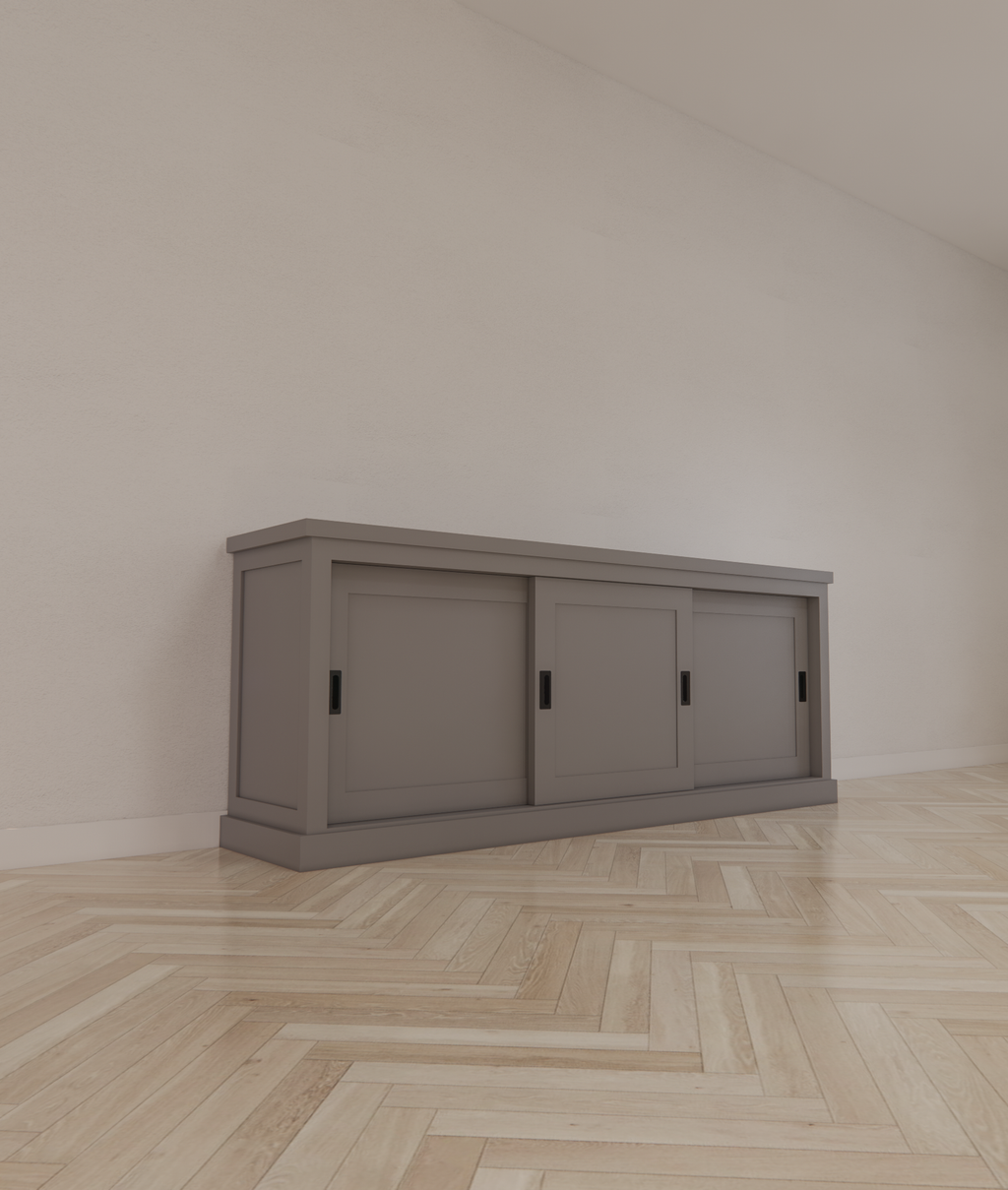Sideboard Algarve 03 - 200x46x80H cm - 3 Schiebetüren - schlichtes Design