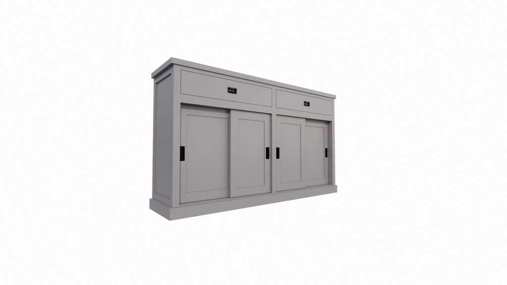 Sideboard Algarve 04 - 190x46x110H cm - 4 Schiebetüren - 2 Soft-Close-Schubladen - schlankes Design - hohes Sideboard