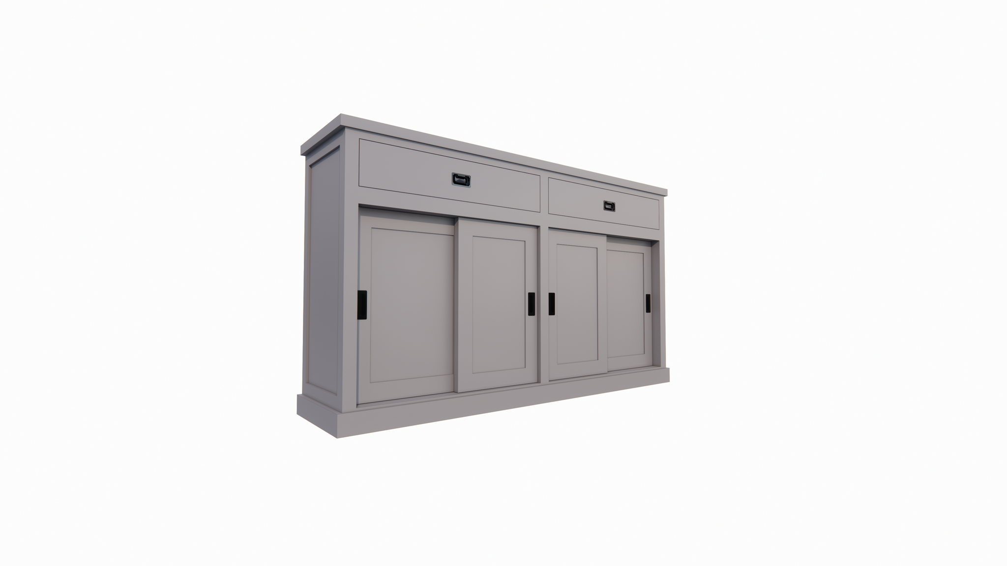 Sideboard Algarve 04 - 190x46x110H cm - 4 Schiebetüren - 2 Soft-Close-Schubladen - schlankes Design - hohes Sideboard