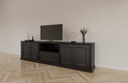 TV-Sideboard Amalfi - 220x40x60H cm - 4 grifflose Push-to-open-Türen - 1 Push-to-open-Schublade - schlichtes Design