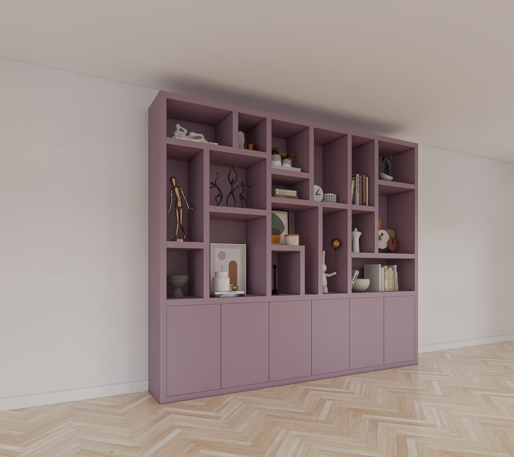 Amora Fächerschrank - 280x20x240H cm - push-to-open Türen