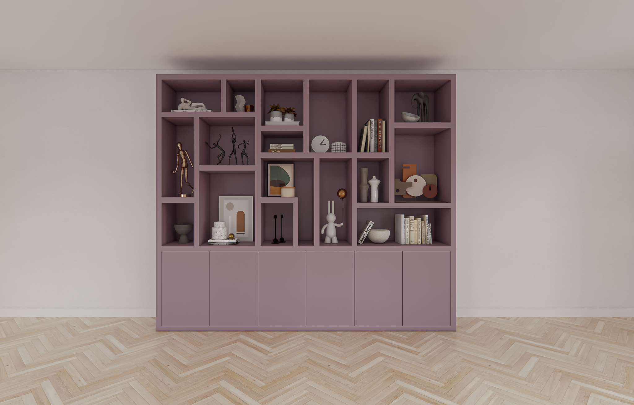 Amora Fächerschrank - 280x20x240H cm - push-to-open Türen