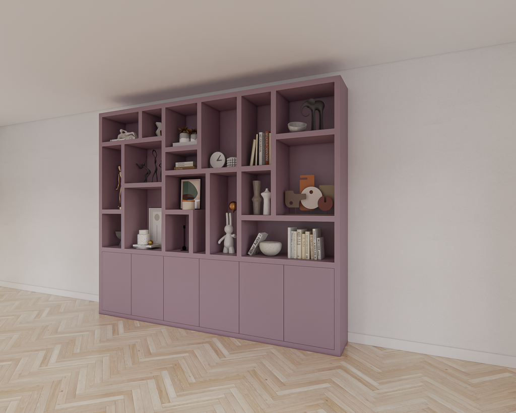 Amora Fächerschrank - 280x20x240H cm - push-to-open Türen