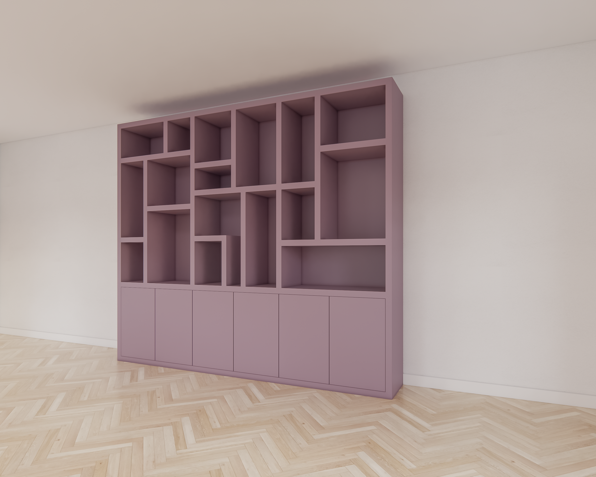 Amora Fächerschrank - 280x20x240H cm - push-to-open Türen