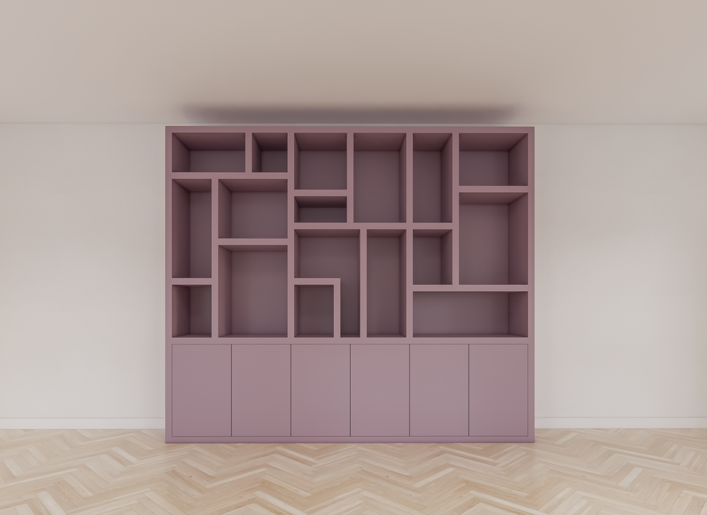 Amora Fächerschrank - 280x20x240H cm - push-to-open Türen
