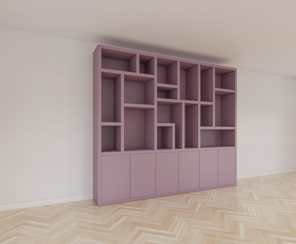 Amora Fächerschrank - 280x20x240H cm - push-to-open Türen