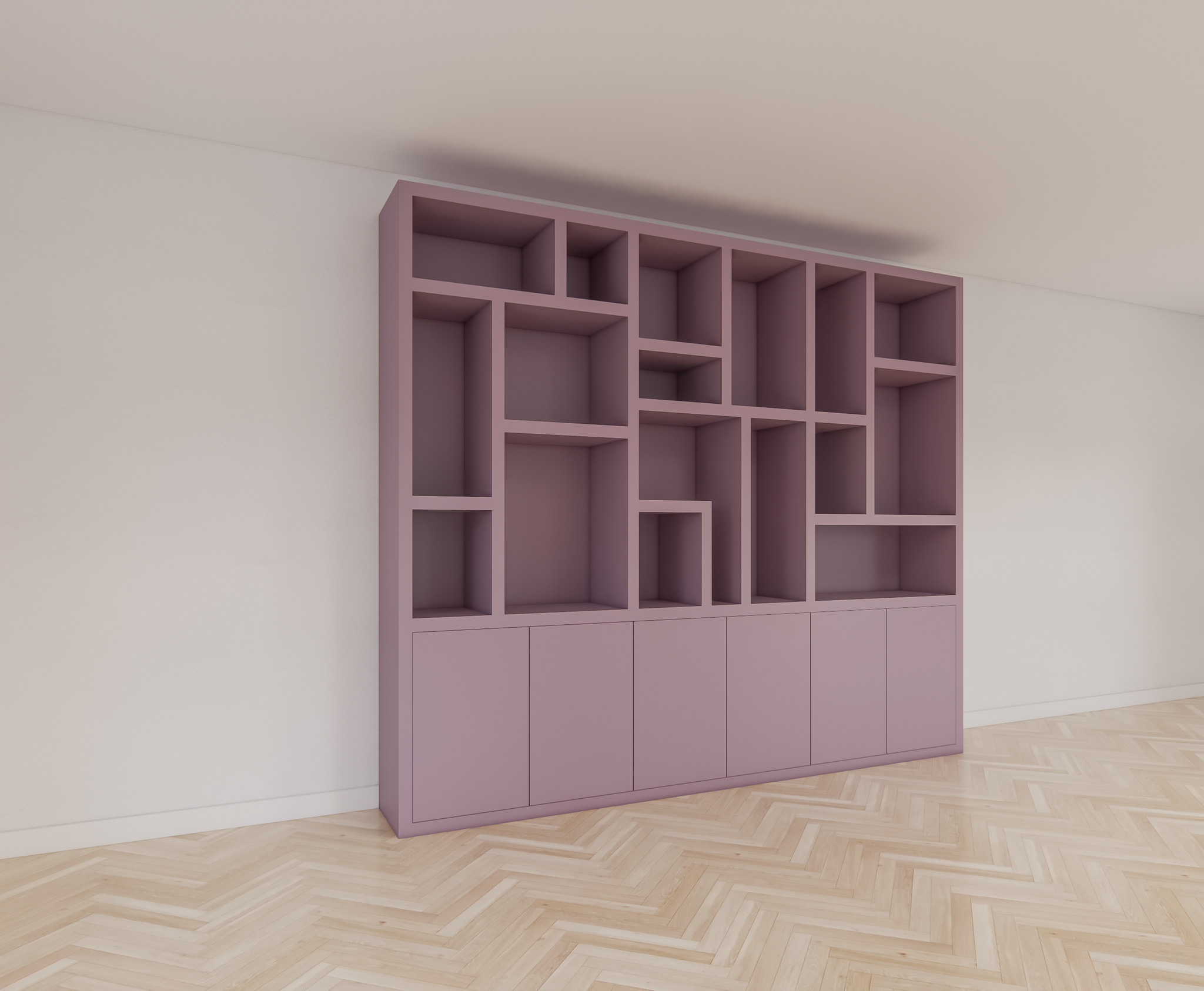 Amora Fächerschrank - 280x20x240H cm - push-to-open Türen