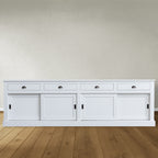 Sideboard Atlanta - 300x50x90H cm - 4 Soft-Close-Schubladen - 4 geschlossene Schiebetüren