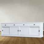 Sideboard Atlanta - 300x50x90H cm - 4 Soft-Close-Schubladen - 4 geschlossene Schiebetüren