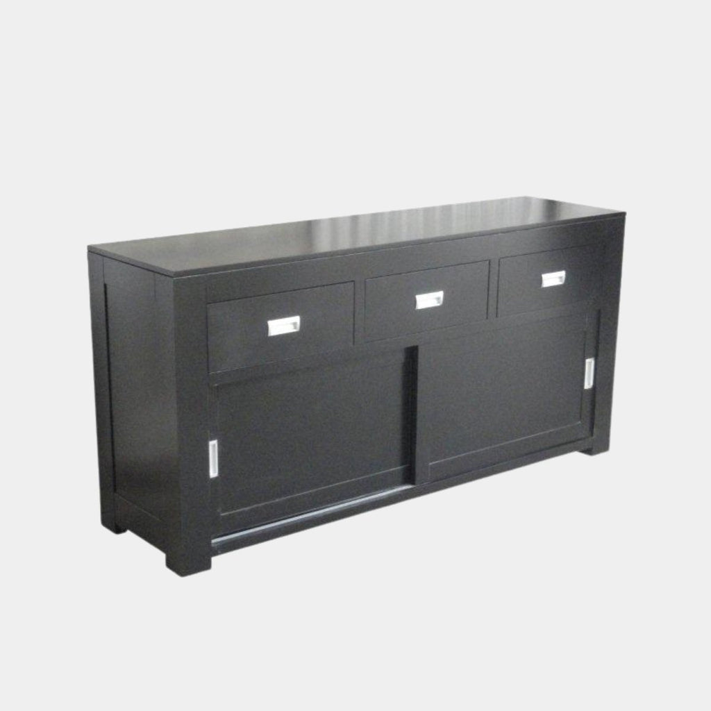 Sideboard Hawai 03 - 185x50x90H cm - schlankes Design - 3 Soft-Close-Schubladen - 2 Schiebetüren