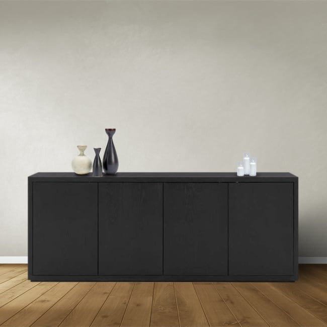Sideboard Manhattan 06 - 200x40x80H cm - schlankes Design - 4 push-to-open Türen - grifflose Türen