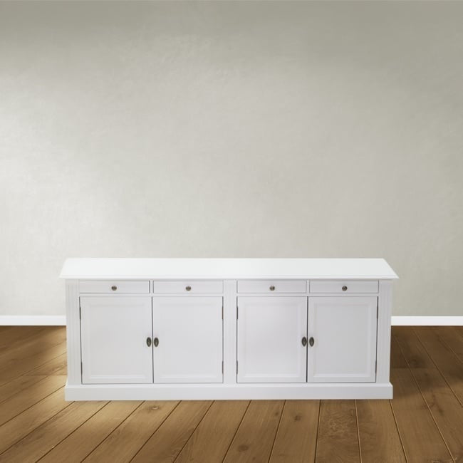 Sideboard Privatbibliothek - 200x40x80H cm - 4 Schubladen - 4 geschlossene Flügeltüren