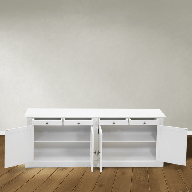 Sideboard Privatbibliothek - 200x40x80H cm - 4 Schubladen - 4 geschlossene Flügeltüren