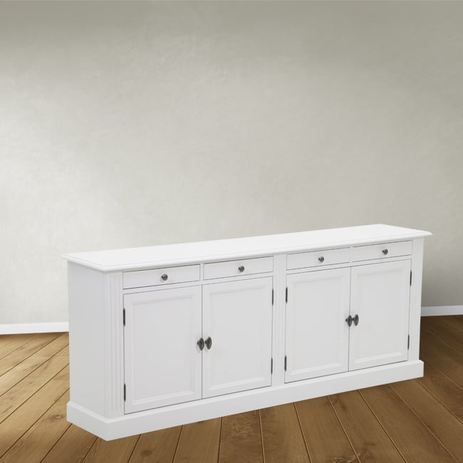 Sideboard Privatbibliothek - 200x40x80H cm - 4 Schubladen - 4 geschlossene Flügeltüren