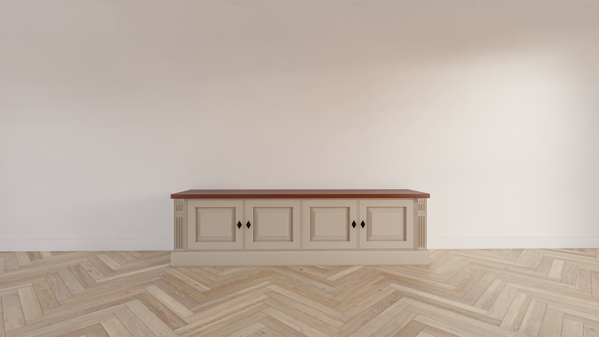 Antwerpen TV-Anrichte - 180x40x50H cm - Flügeltüren - mit Eichenplatte