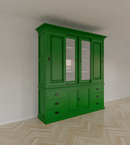 Buffetschrank Arizona - 200x50x230H cm - geschlossene und Vitrinenschiebetüren - 6 Soft-Close-Schubladen